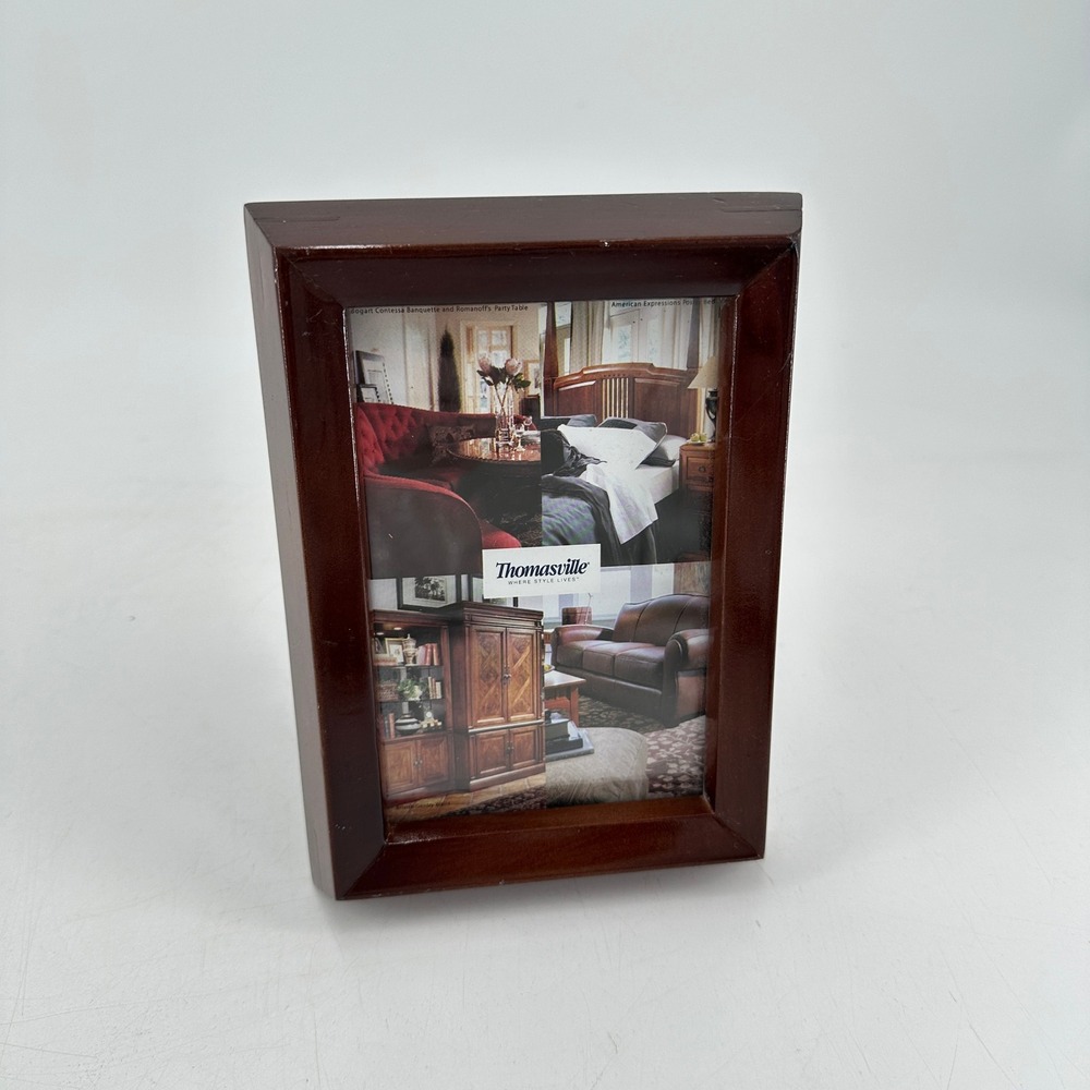 Thomasville Wood Picture Frame Cherry Mahogany Finish 4x6 Tabletop Beveled Edge